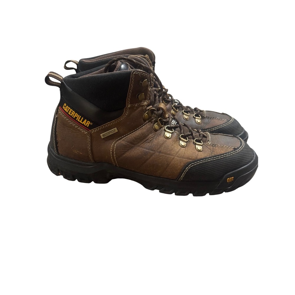 Caterpillar Threshold Steel Toe Waterproof Work Boots Mens 11 Brown P90935 CAT